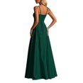 thumbnail image 3 of Women's Satin V Neck A-Line Gown – Elegant Evening Party Dress in Sizes XS-XL, Versatile Formal Occasion Wear for Prom Wedding, 3 of 5