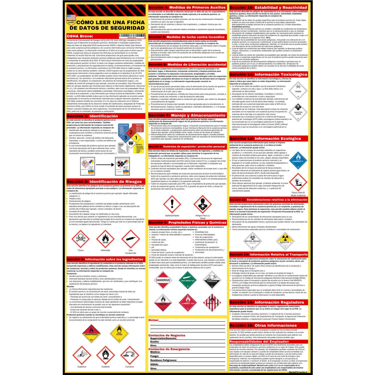 How to Read A Safety Data Sheet (SDS/MSDS) Poster | Spanish Version ...