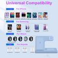 thumbnail image 2 of Wireless Charger,Magnetic Charging Stand Compatible with iPhone 17 16 15 14 13 12 11 Pro Max Plus XS XR X 8,for Apple Watch 9 8 7 6 5 4 3 2 SE,for AirPods 3 2 Pro,3 in 1 Charging Station, Blue, 2 of 11