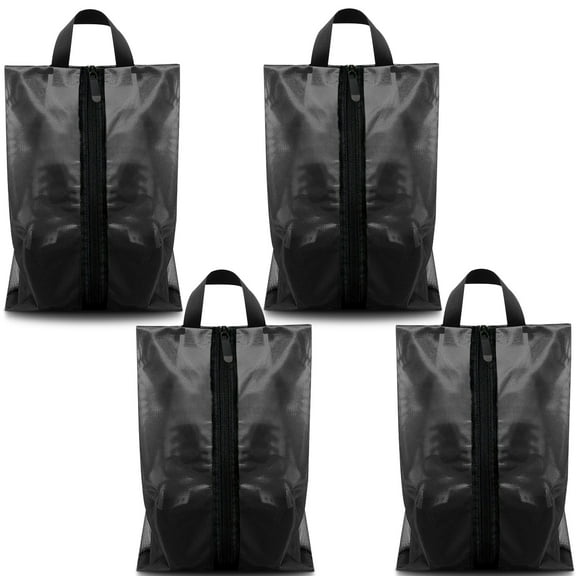 Hegbolke Waterproof Transparent Shoe Bags Black, 2 Pack