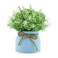 Floral Realistic Fake Flowers, Plastic White Flower Bouquet, Artificial