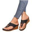 thumbnail image 4 of ShiShine Women's Hollow out Thong Wedge Slide Sandals Open Toe Slip On Beach Vacation Walking Shoes, 4 of 9