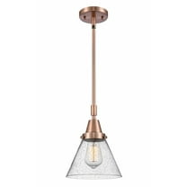 447-1S-AC-G44-Innovations Lighting-Cone - 1 Light Stem Hung Mini Pendant In Industrial Style-11.13 Inches Tall and 8 Inches Wide-Antique Copper
