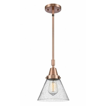 447-1S-AC-G44-Innovations Lighting-Cone - 1 Light Stem Hung Mini Pendant In Industrial Style-11.13 Inches Tall and 8 Inches Wide-Antique Copper