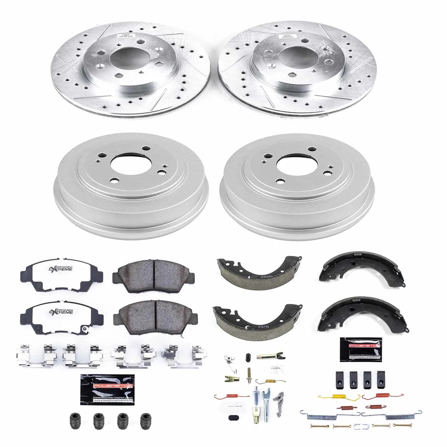PowerStop Front and Rear Z26 Street Warrior Brake Pad Rotor Drum and Shoe Kit Fits: HONDA Select Models K15088DK-26