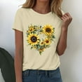 thumbnail image 5 of Tittly T Shirts for Women Graphic Tees Womens Fashion Workout T Shirts Athletic Plus Size Tops Summer Trendy Clothes Short Sleeve Spring Tee Tshirts Shirts Spring Tops for Women Beige L, 5 of 5