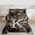 thumbnail image 2 of Castle Fairy Personalized Initial K 3 Pieces Queen Comforter Set for Teens Adults,Jungle Wildlife Deer Ultra Soft Bedding Sets,Vintage Tree Branches Bedding Comforter Set Breathable, 2 of 8