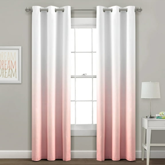Lush Decor Mia Ombre Insulated Grommet Blackout Window Curtain Panels, Set of 2
