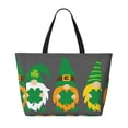 thumbnail image 2 of Balery Spring St Patrick’S Day Irish Gnomes Beach Travel Bag - Water-Resistant, Large Capacity Lightweight Tote with 7 Pockets for Women and Men - Perfect for Beach, Pool, Gym, and Travel, 2 of 7