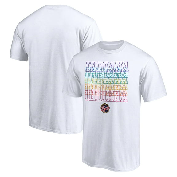 Unisex White Indiana Fever Wordmark Pride T-Shirt