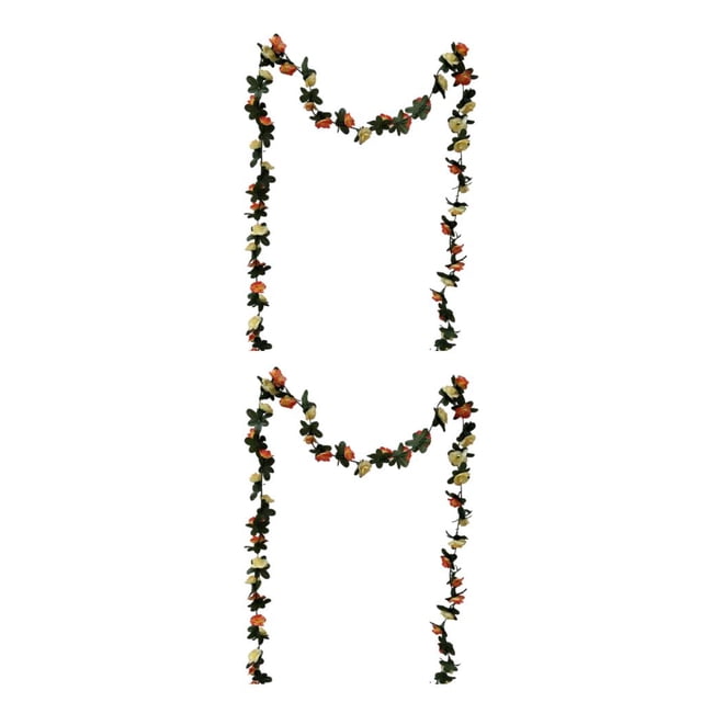 Maytalsory Romantic Atmosphere With Simulated Flower Vines For Restaurants Etc Champagne+Sunset Red 45 roses 2Set