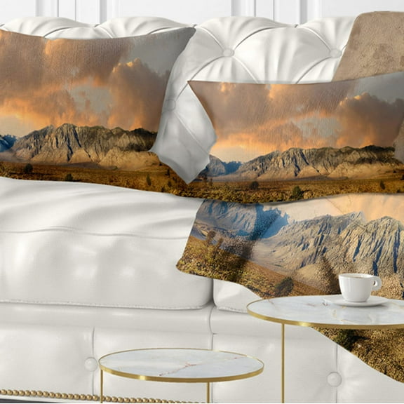 Designart Sierra Nevada Mountain - Landscape Printed Throw Pillow - 12x20