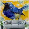 thumbnail image 4 of Orinice Blue Bird Yellow Flowers Tapestry Wall Hanging Unique Style for Living Room Bedroom Decor Art 60x50inch, 4 of 6