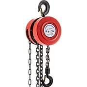 Hand Chain Hoist, 2200 lbs /1 Ton Capacity Chain Block, 7ft/2m Lift Manual Hand Chain Block, Manual Hoist w/Industrial-Grade Steel Construction for Lifting Good in Transport & Workshop, Red