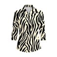 thumbnail image 4 of HCYSFG Womens Zebra Print Polo Shirt Collared 3/4 Sleeve Quarter Zip Golf Blouse Curved Hem Relaxed Fit Casual Sports Top, 4 of 6
