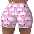 thumbnail image 2 of Fotbe Beautiful Swans Shorts Sin Costuras – Shorts Deportivos de Cintura Alta para Mujer, Elásticos para Gimnasio, Yoga, Running o Ciclismo-X-Large, 2 of 8