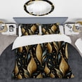 thumbnail image 2 of Designart "Midnight Mystique In Gold And Black I" Damask Bedding Covert Set - Bohemian & Eclectic Bed Set With 2 Shams, 2 of 5