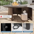 thumbnail image 2 of ALAULM 5 Pieces Aluminum Outdoor Patio Furniture Set, 4 Seats Patio Conversation Sets with 48" Round Propane Fire Pit Table,Metal Furniture Set with Thick Cushion,Navy, 2 of 9