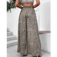 thumbnail image 6 of Women Pants Long High Waist Drape Pants Floral Print Trousers Summer Wide Leg Slack Khaki M, 6 of 8