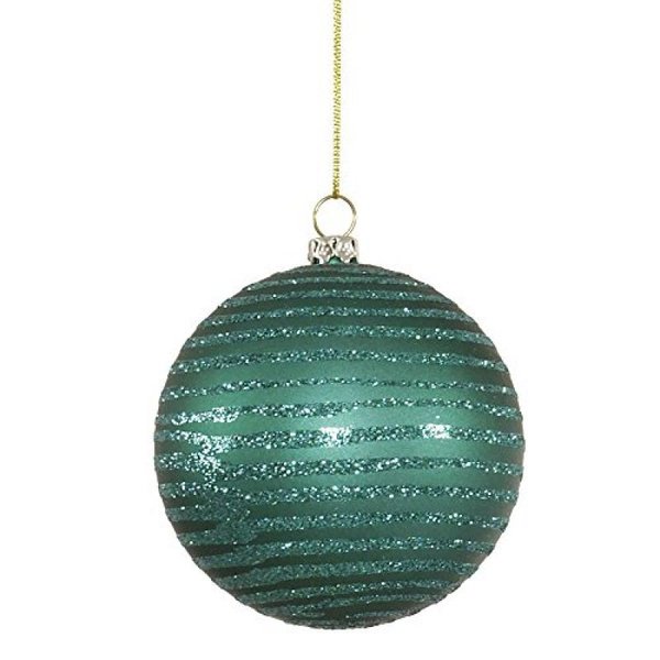 Vickerman 4.75" Emerald Matte/Glitter Ball Christmas Ornament 3 per Box