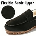 thumbnail image 5 of CHICVOMEY Women's Faux Fur Lined Moccasin Slippers - Warm Suede Indoor&Outdoor House Shoes with Non-Slip Sole for Winter Comfort Moccasin Slippers, 5 of 10