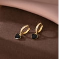 thumbnail image 6 of Sterling Silver CZ Black Heart Hoop Earrings for Women Teens Small Love Huggie Hoop Earrings Drop Valentines Day Earrings, 6 of 12