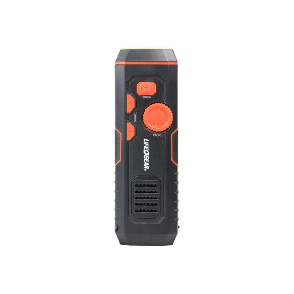 Lifegear LG38-60675-RED Lampe de Poche à Manivelle USB 120 Lumens Résistante aux Chocs & Radio