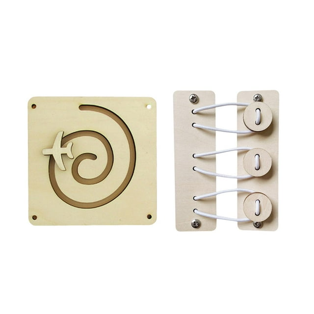 2x tablero ocupado de madera para , habilidades motoras, actividades educativas tempranas, juguete sensorial para pequeños, de jardín de infantes, y Botón de avión Sunnimix Material de tablero ocupado