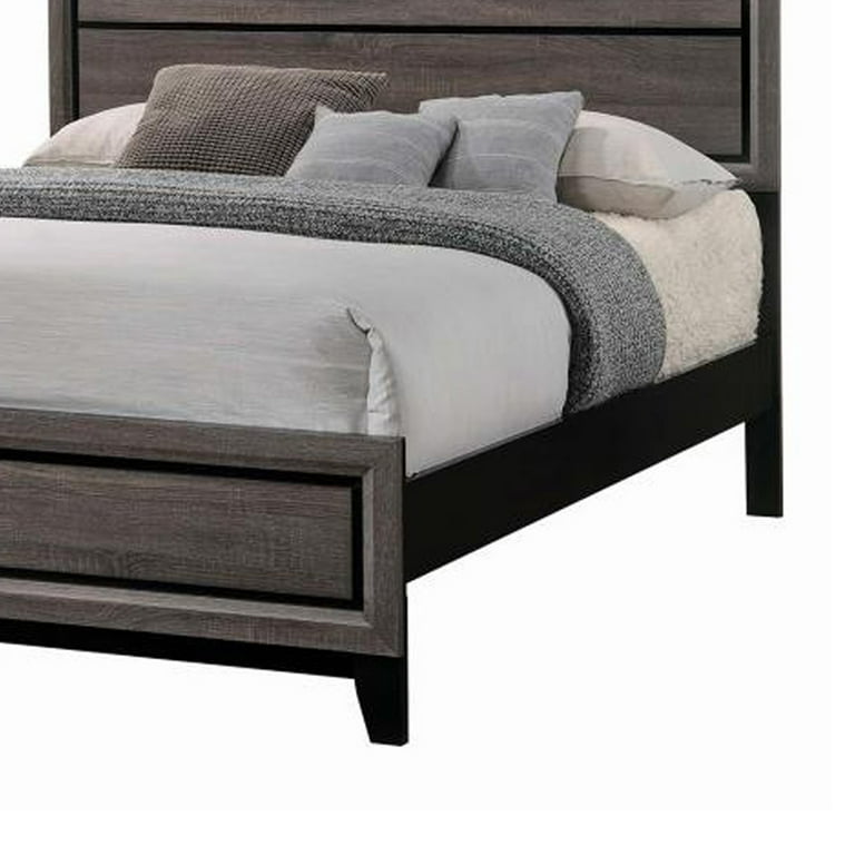 Transitional Wooden Eastern King Bed, Eastern King Bed Frame And Headboard