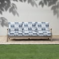 thumbnail image 4 of Sorra Home  Blue and White Ikat Stripe Indoor/Outdoor Corded Sofa Set 30 in x 27 in x 5 in - Salix Vintage Indigo, 4 of 5