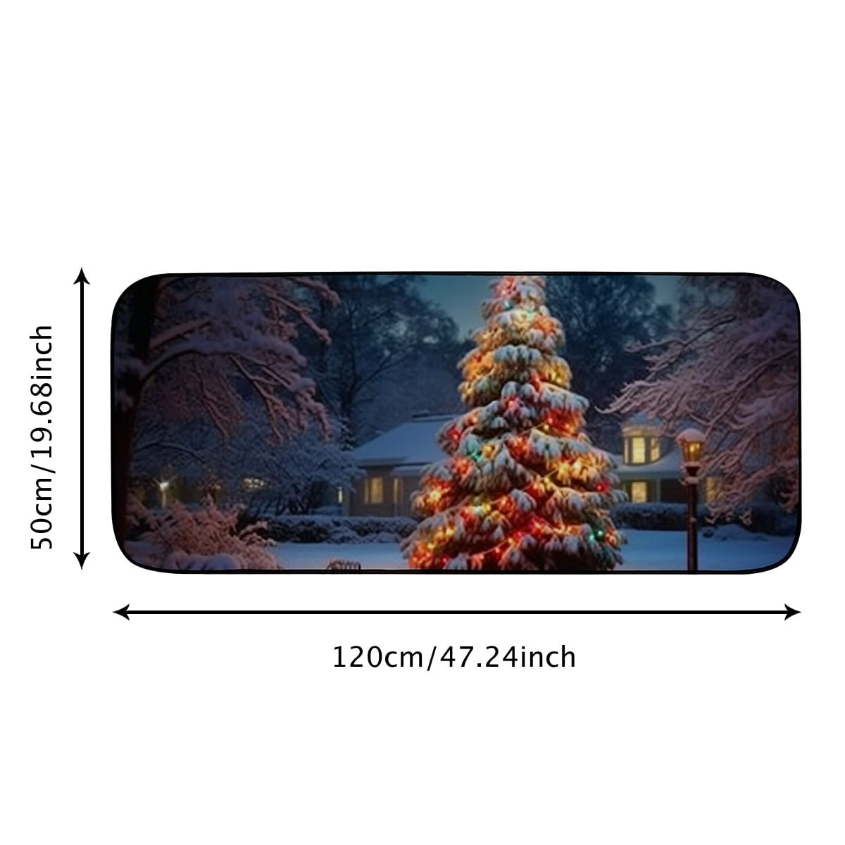 Heduofu Front Door Mat Welcome Mat, Christmas Tree Colorful Non-Slip Absorbent Indoor Door Mats, Durable Rubber Backing Floor Doormat for Entryway, Patio, Porch, Winter Snow 19.68*47.24 in