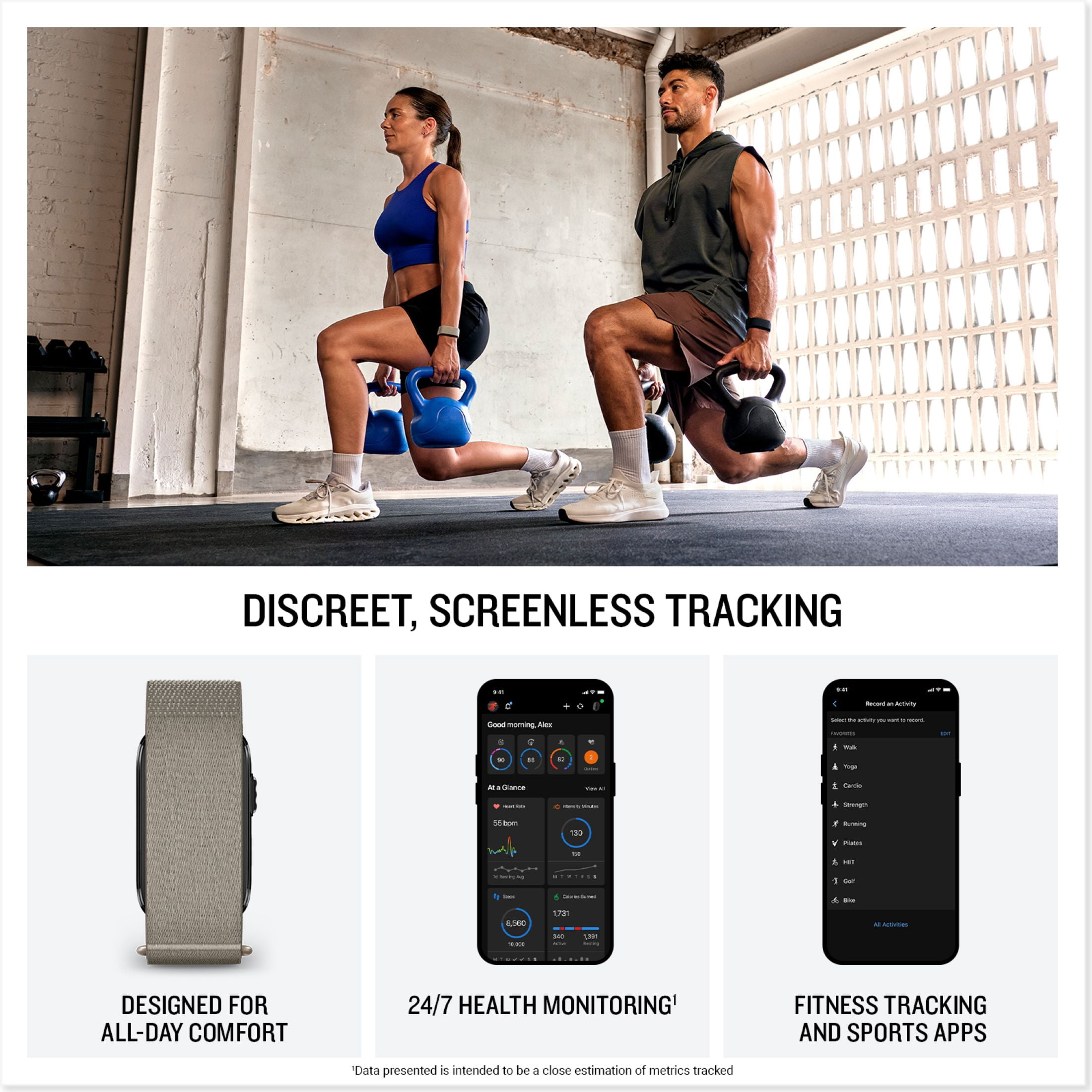 Garmin CIRQA Smart Band, French Gray, S-M