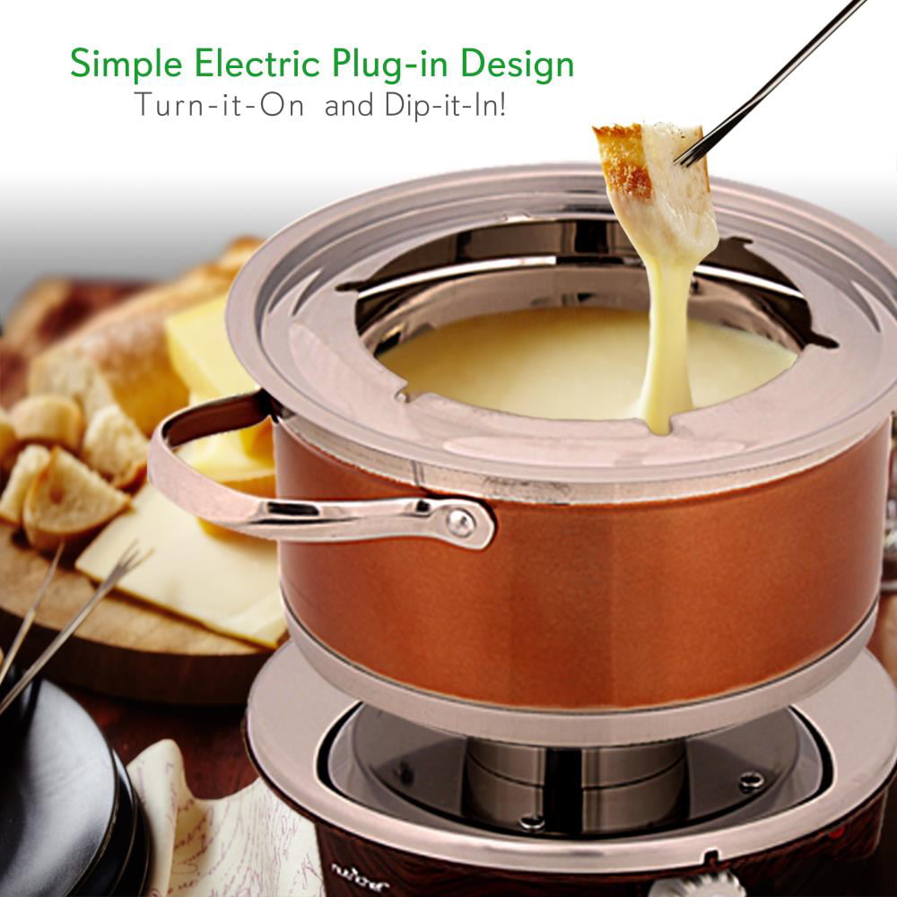 VEVOR Electric Fondue Pot Set for Cheese & Chocolate, 3 Quart Chocolate  Melting Warmer, Stainless Steel Fondue Maker with Temperature Control and 8  Forks, for Hors d'Oeuvres, Entrees, and Desserts