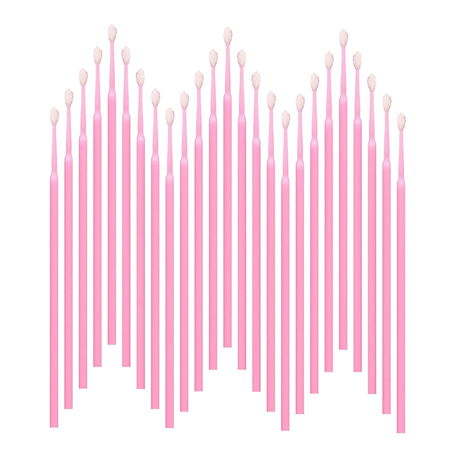Disposable Micro Applicators Brush for Eyelash and Make up Brushes and Personal Care Microswabs Pink (Head Diameter: 2.0mm)  400PCS