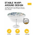 thumbnail image 2 of nqOlkjepod Blue Teal Botanical Round Tablecloth, Fitted Table Cover with Elastic for 55"-60" Round Tables, Weeping Fall Eucalyptus Leaves Table Cloth Outdoor Dinning Party Waterproof Tablecloths, 2 of 6