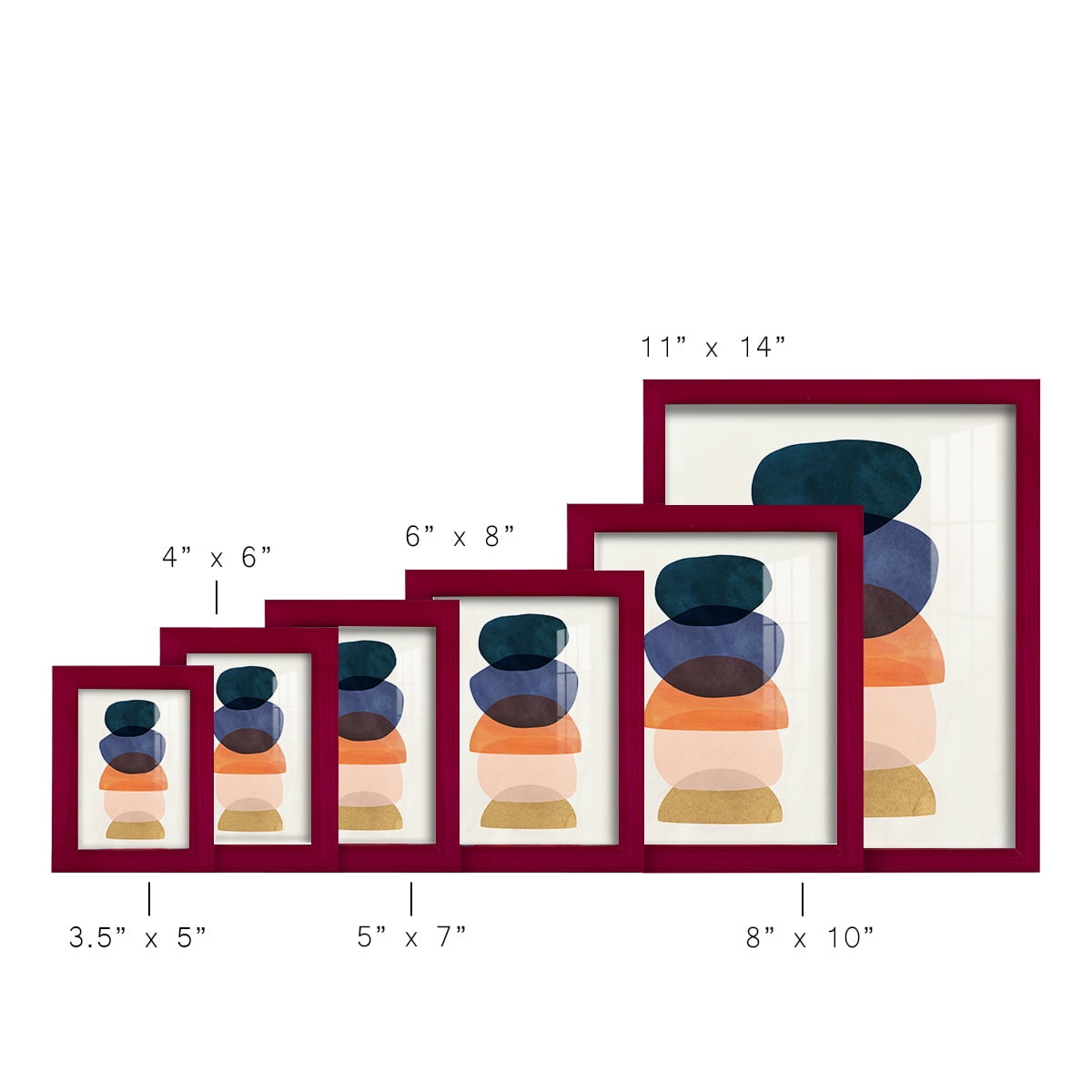 Mod Pods I -Framed Print w/glass-Cherry Red