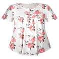 thumbnail image 2 of CHOK Plus Size Henley Shirt for Women V Neck Button Up Floral Tunic Tops, 2 of 10
