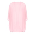 thumbnail image 3 of GERsome Womens Cardigans Summer Beach Cover Up Swimwear Short Sleeve Chiffon Kimono Loose Casual Tops,Pink,Size 2XL, 3 of 8