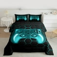 thumbnail image 2 of jejeloiu Gamer Gaming Bedding Comforter Set,Modern Video Game Twin Comforter Sets,Blue Cartoon Gamepad Bedding Set For Kid Boy,Lightweight Room Decorative Reversible,2 Pieces, 2 of 8