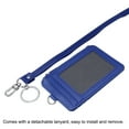 thumbnail image 4 of Uxcell Vertical PU Leather 5 Card Slots ID Badge Holder Zipper Wallet with PU Lanyard and Key Ring, Blue, 4 of 6