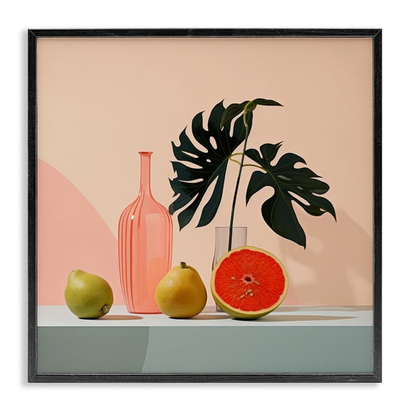 Stupell Industries Tropical Tropical Citrus Still Life Black Framed Giclee Art, 12 x 12, by Lazar Studio