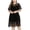 Black, variant on gakvbuo Plus Size Dress For Women Wedding Guest Women's Casual Plus Size Round Neck Short Sleeve Lace Solid Knee Length Dress