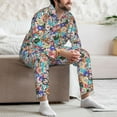 thumbnail image 7 of Sikiie Colored Casino Chips Mens Pajama Set, Soft Warm Long Sleeve Sleepwear, Cozy Button-Down Pjs for Men-Large, 7 of 7