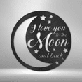 thumbnail image 5 of Love You to Moon and Back Steel Sign Laser Cut Powder Coated Home Metal Wall Decor Multiple Sizes & Colors, 5 of 5