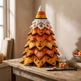 thumbnail image 5 of Halloween Quilted Fabric Tree for Tabletop Decor, Candy Corn Style Layered Patchwork Ornament for Indoor Home Display, DIY Seasonal Craft Kit, 11.8 Inch, 5 of 7
