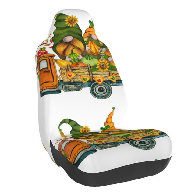 Wukai Thanksgiving Truck Full Set Car Seat Covers with Soft Padding Universal Auto Front Seats Protector and Cushion Mat
