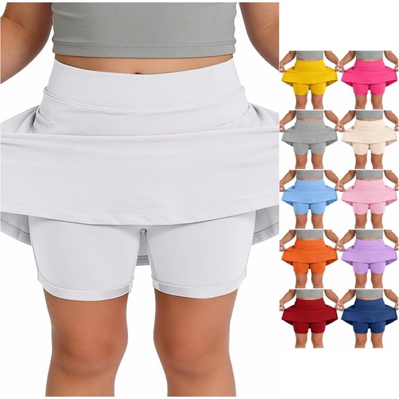 Trendfront Toddler Girls Athletic Skort with Inner Shorts Active Skirt Mini Sleeveless High Waist Tennis Running Outfits