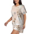 thumbnail image 2 of Kdxio Animals Riding Across The Sky1 Print Pajamas Sets for Women Short-Sleeved Pjs with Lounge Shorts Two Piece Sleepwear S-4XL, 2 of 5