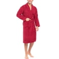 thumbnail image 3 of Notus Shawl Collar Bathrobe for Men Soft Spa Nightgowns 100% Cotton Terry robes for Women - Towel Bathrobe Unisex Terry Cloth Bathrobe, Soft Shower Spa Robe Maroon L, 3 of 7