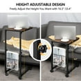 C Shaped End Table, Height Adjustable Side Tables Sofa Side Table with